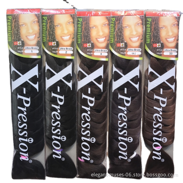 Wholesale 165 g 82 Inch braid hair braids X pression pre stretch braiding hair bulk expression extension attachment hair